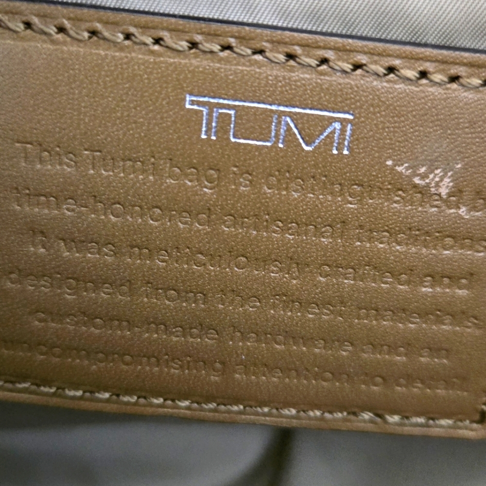 New! Tumi Verona Double Zip Satchel Villa Bag Purse SAND COATED Twill - Picture 10 of 14
